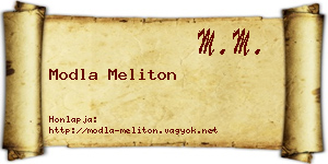 Modla Meliton névjegykártya